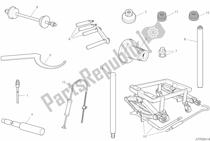 Alle onderdelen voor de Werkplaatsgereedschap (frame) van de Ducati Supersport S Brasil 937 2020